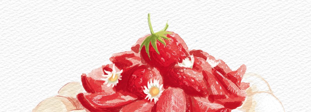 Illustration de fraises, dessin gourmand et coloré