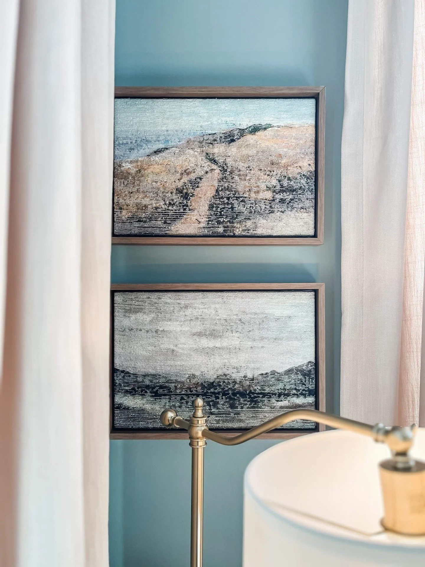 UNEXPECTED AND AMAZING: two of the words I use as a benchmark when designing. For this keeping room project, a pair of embroidered landscapes checked both of these boxes, bringing added texture to the room in an unexpected way and delivering on both 
