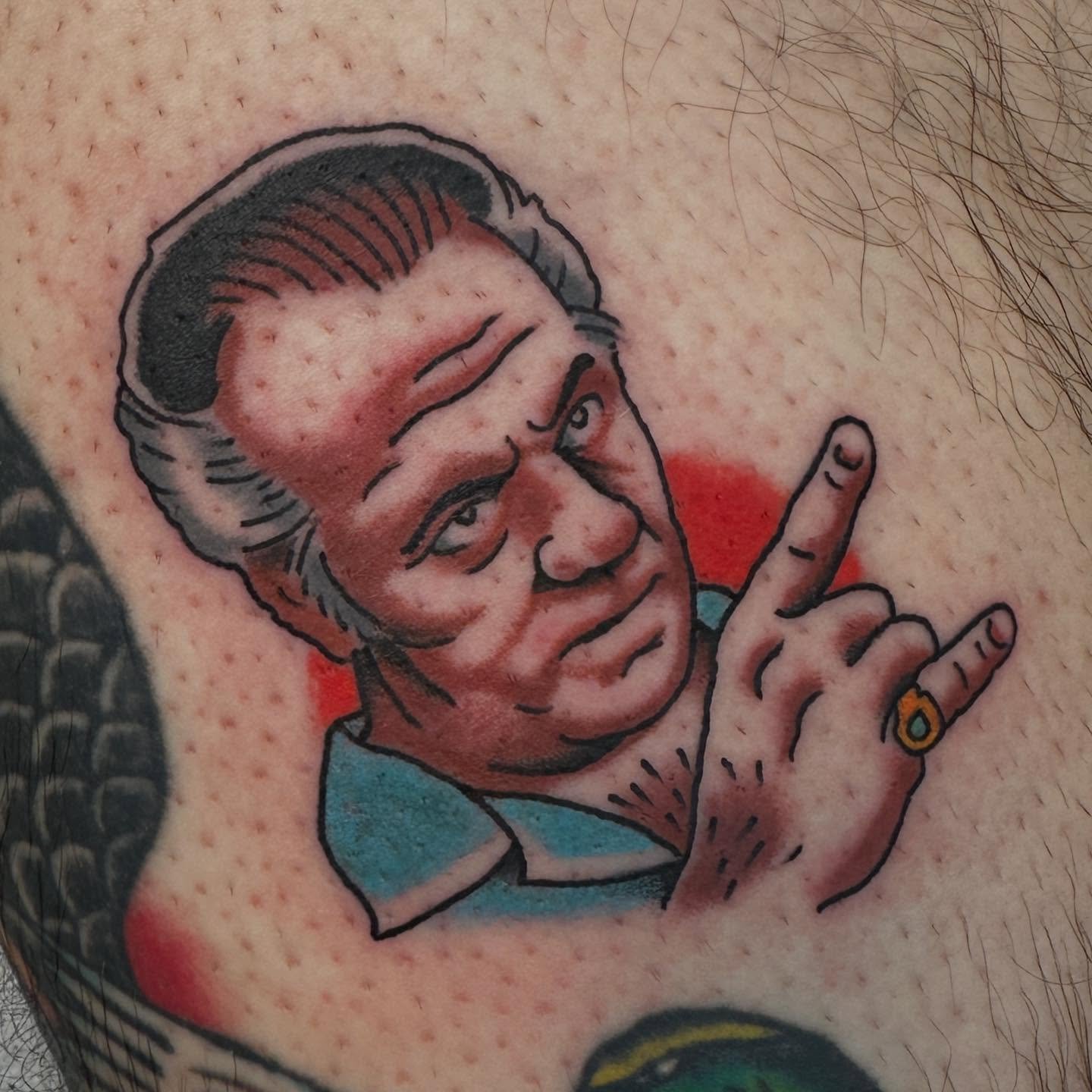 &ldquo;He killed sixteen Czechoslovakians. Guy was an interior decorator.&rdquo; Paulie Walnuts done by @ben.hua.yu @ben.hua.yu here at @flyritetattoo 
#thesopranos 
#pauliewalnuts