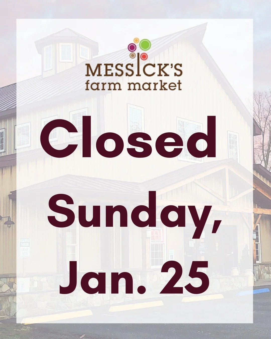 Due to the expected inclement weather, the market will be closed tomorrow, January 25. 
We will be open until 7pm today, January 24. 

We wish everyone a safe and memorable 'snowcation'! ❄️ ☃️
