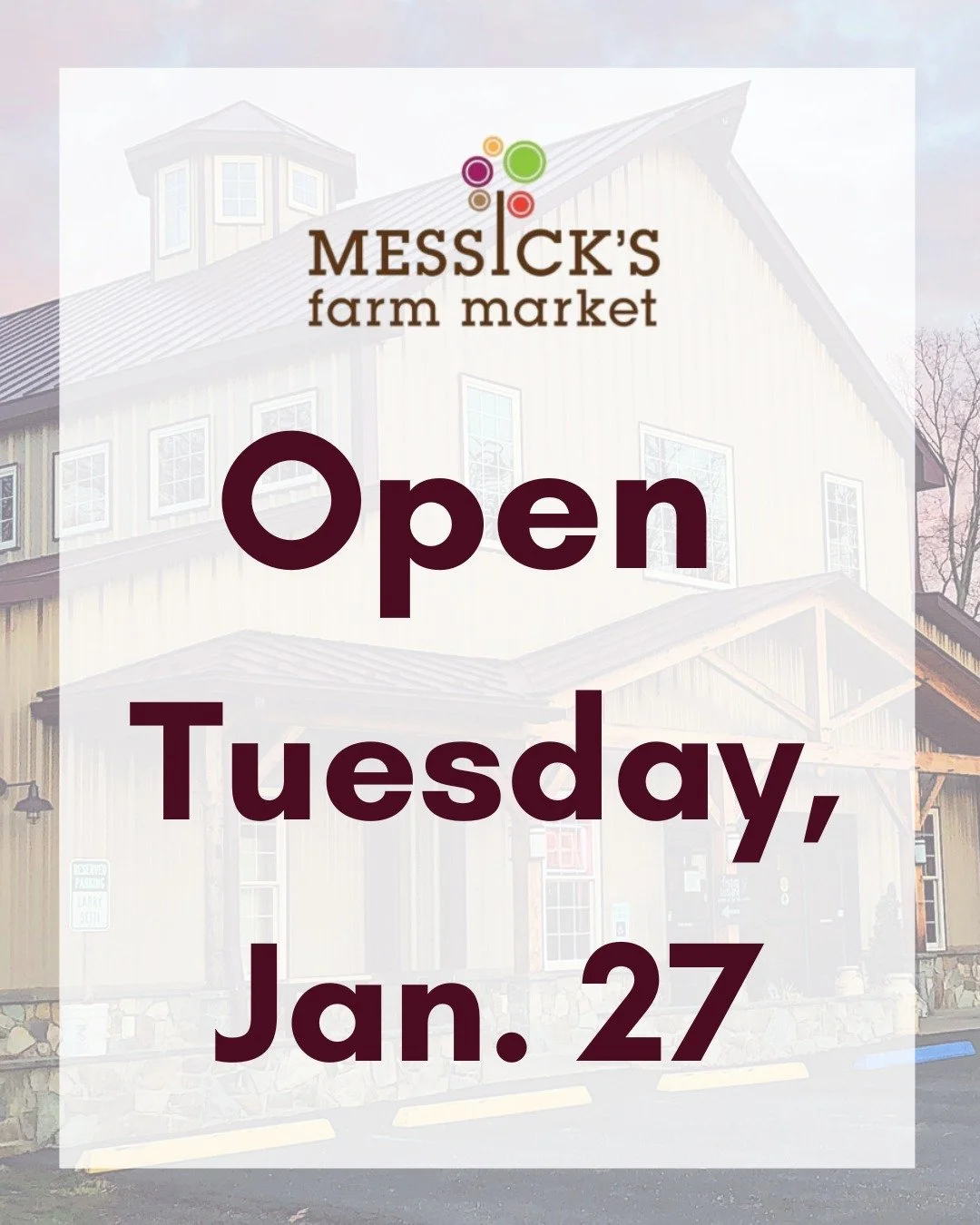 We will be open from 7am-7pm today, January 27. We wish those out today a safe commute, and look forward to seeing you! ❄️