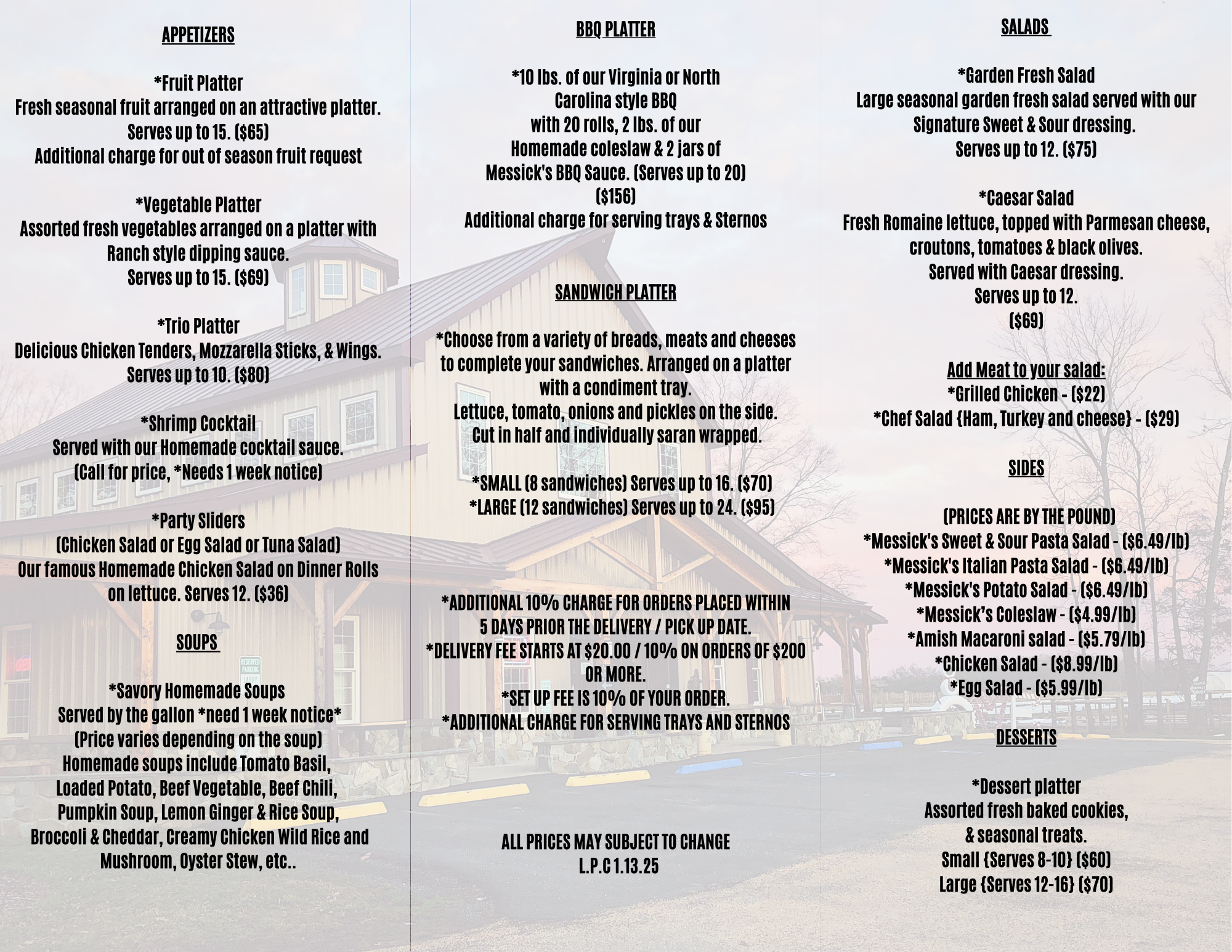 Menu — Messick's Farm Market