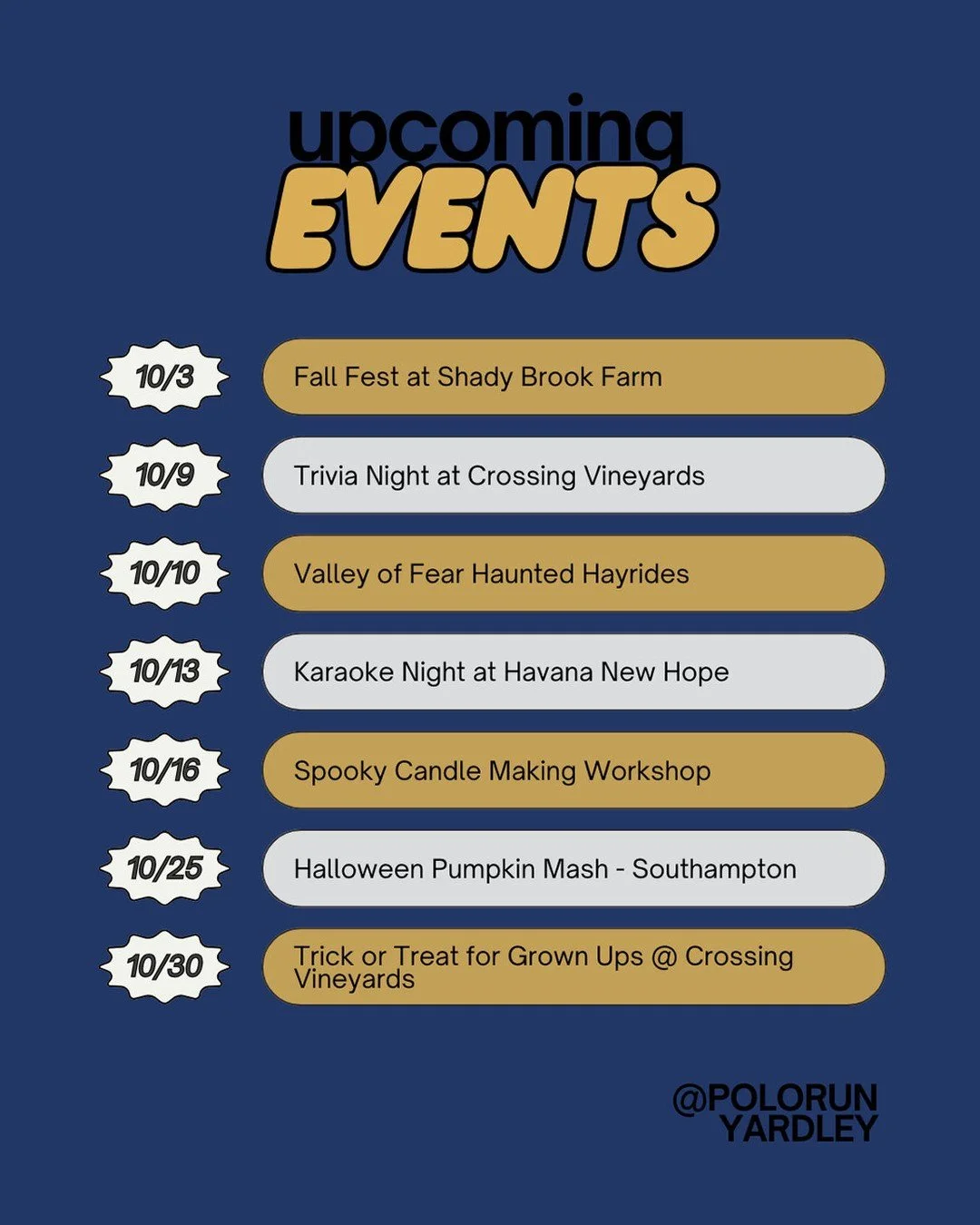 Looking for something to do this month?! Check out these fun events! 
#thingstodo #eventsinOctober #apartmentliving #yardleypa