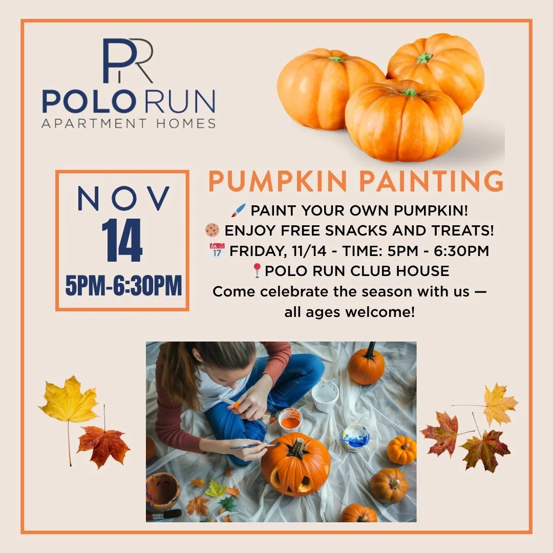 Join us for a fun-filled Pumpkin Painting Party🖌️🎃 &mdash; creativity, laughter, and fall vibes guaranteed! 

When: Friday, November 14th 
Time: 5PM-6:30PM
Location: Polo Run Club House

Come celebrate with us! All ages welcome! 

#polorunyardley #