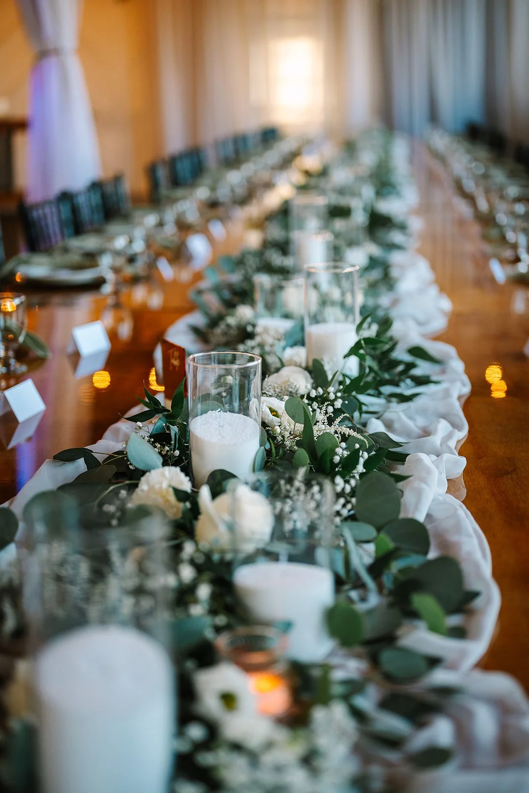 Custom wedding floral installation by Indianapolis wedding florist Floral + Flame Design