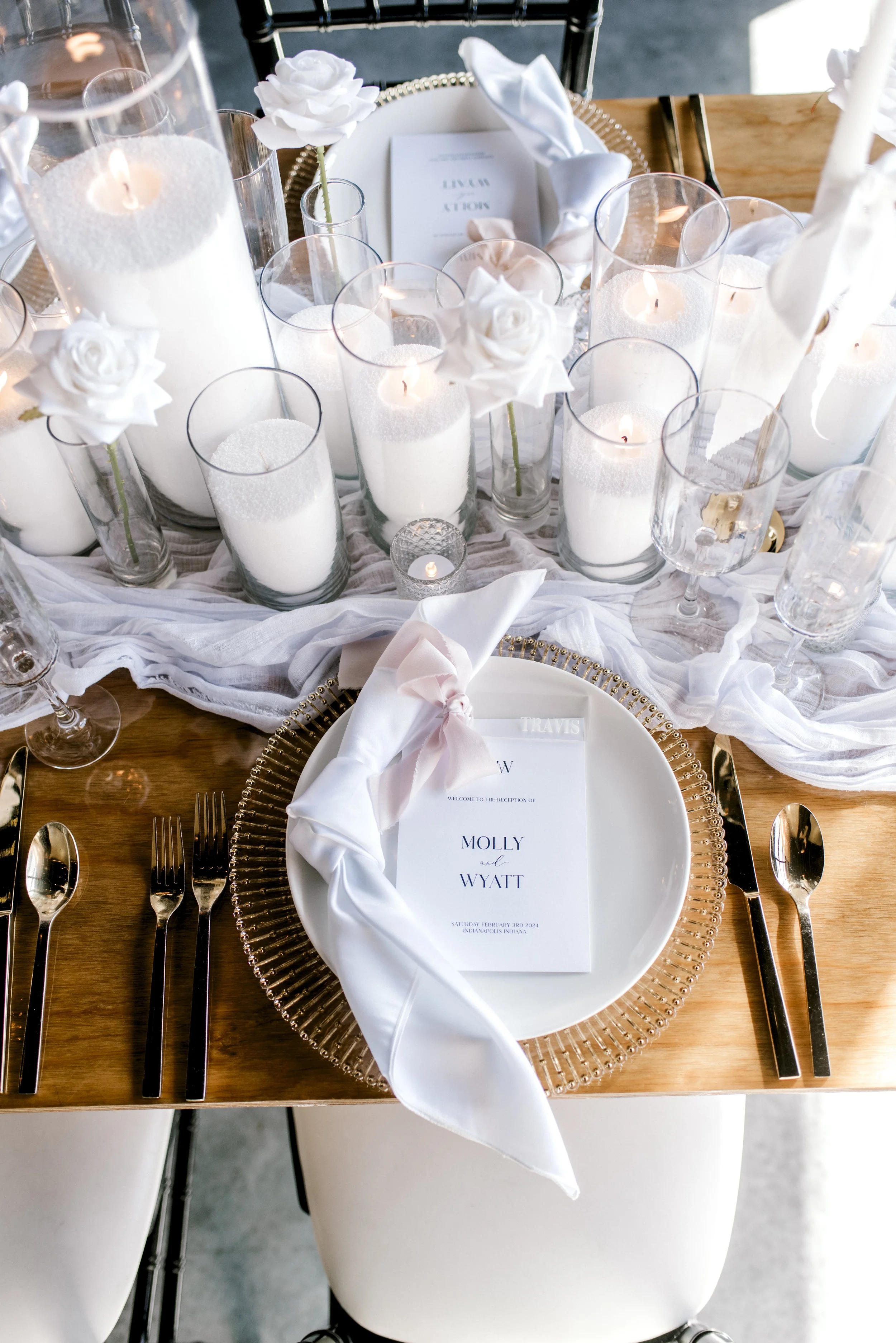 Custom wedding floral installation by Indianapolis wedding florist Floral + Flame Design