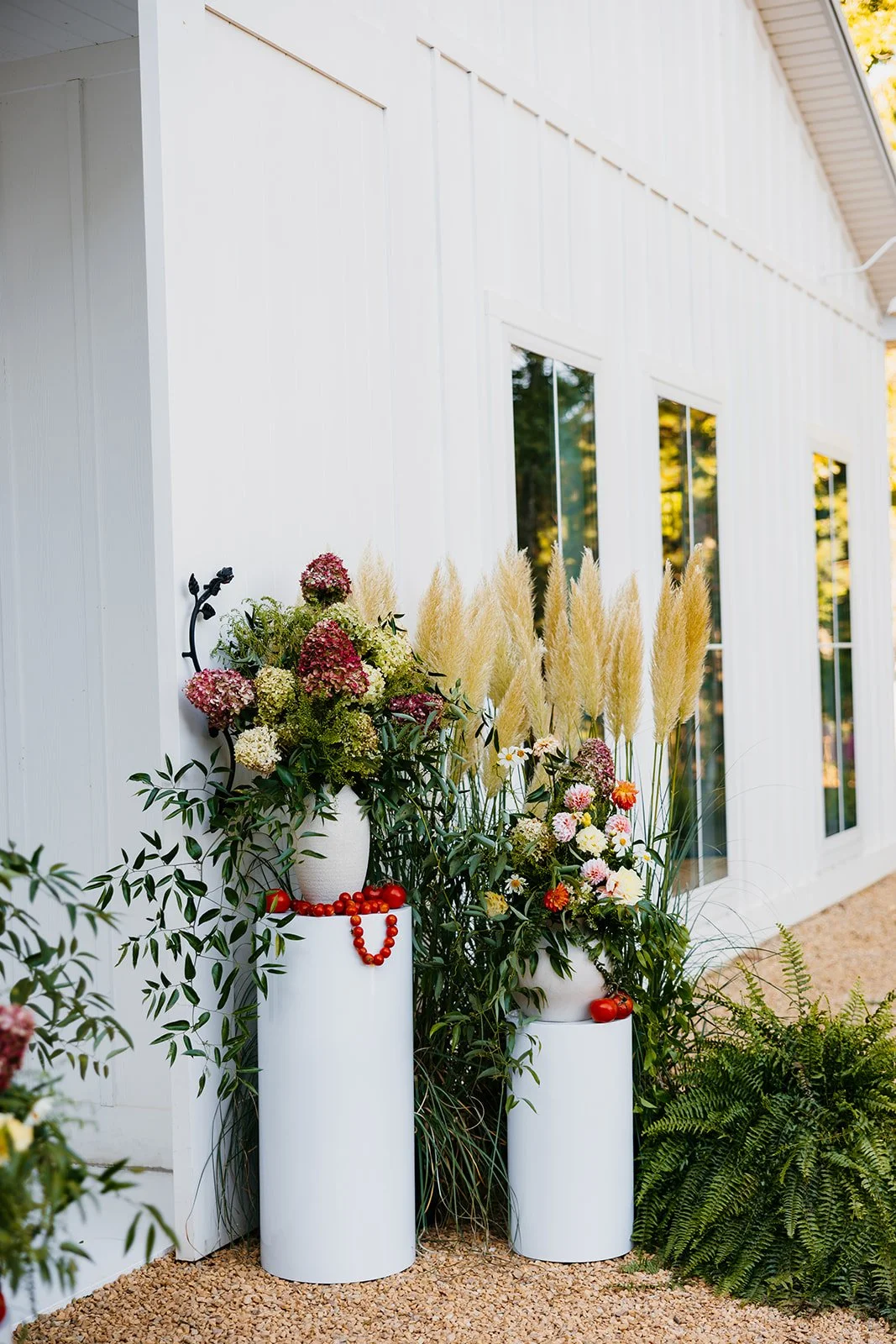 Custom wedding floral installation by Indianapolis wedding florist Flora + Flame Design