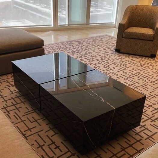 White Glove Transportation shined and delivered this beautiful geo marble cocktail tables. Designed by @lorinmarsh