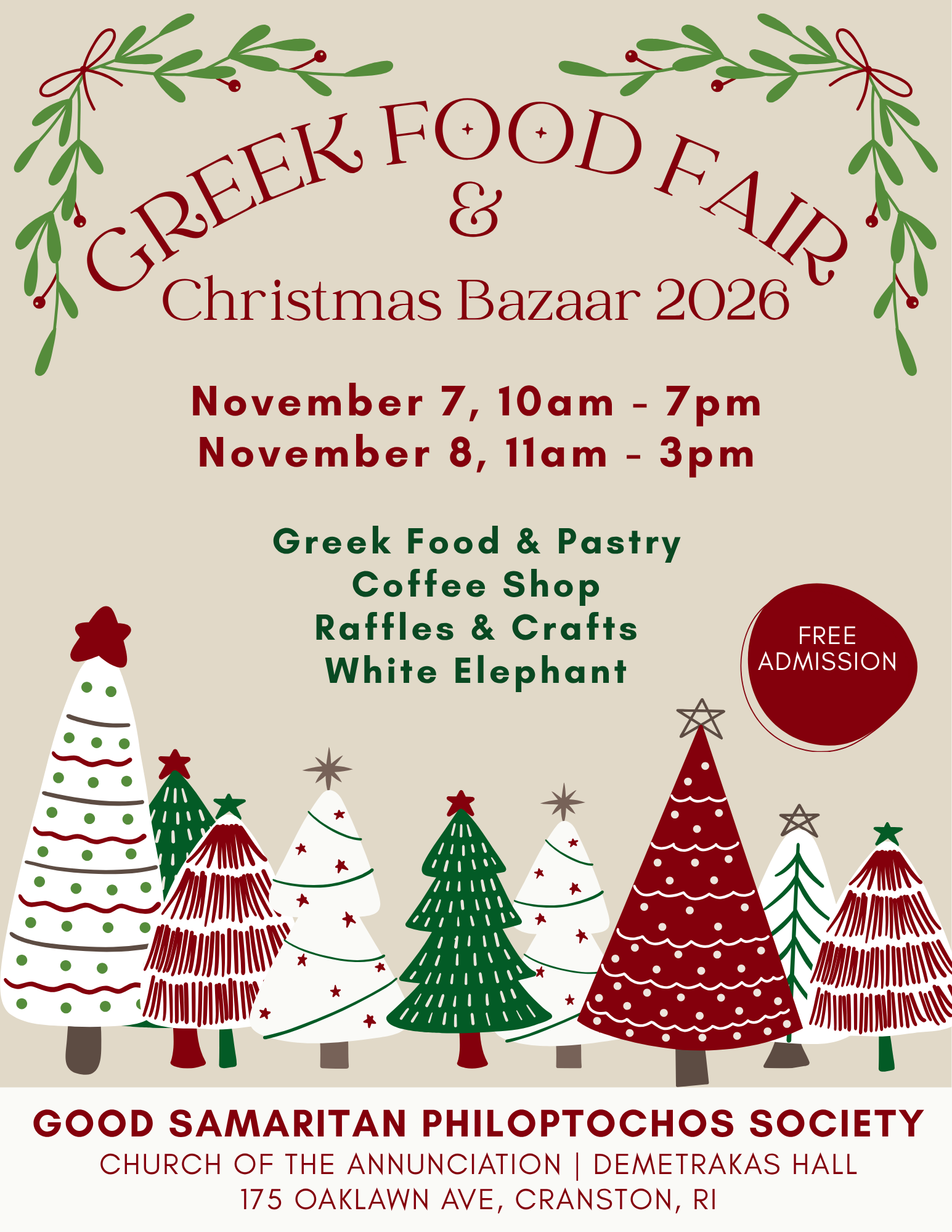 Greek Food Fair & Christmas Bazaar 2026
