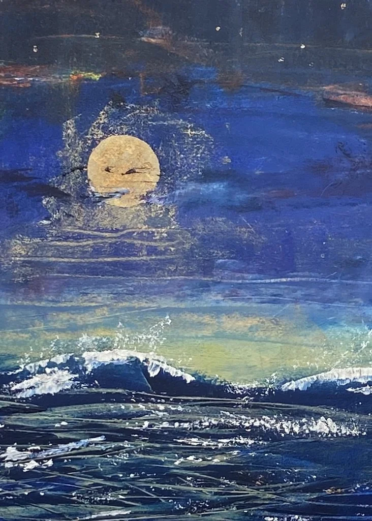 Moonlit Waves oil painting by Geoff Sellick — Geoff Sellick Art