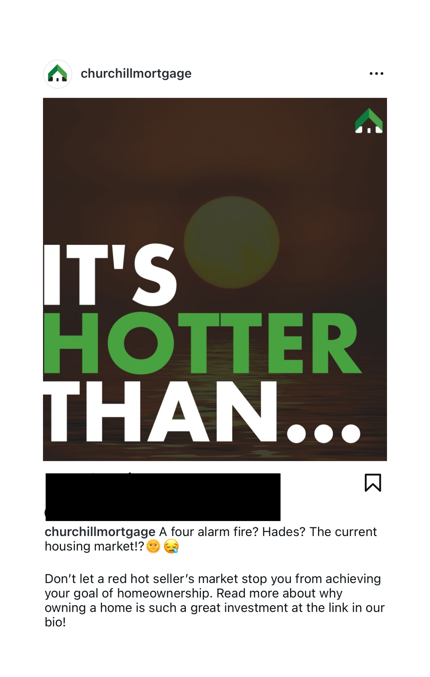 Campaign messaging and brand voice across social channels for Churchill Mortgage.