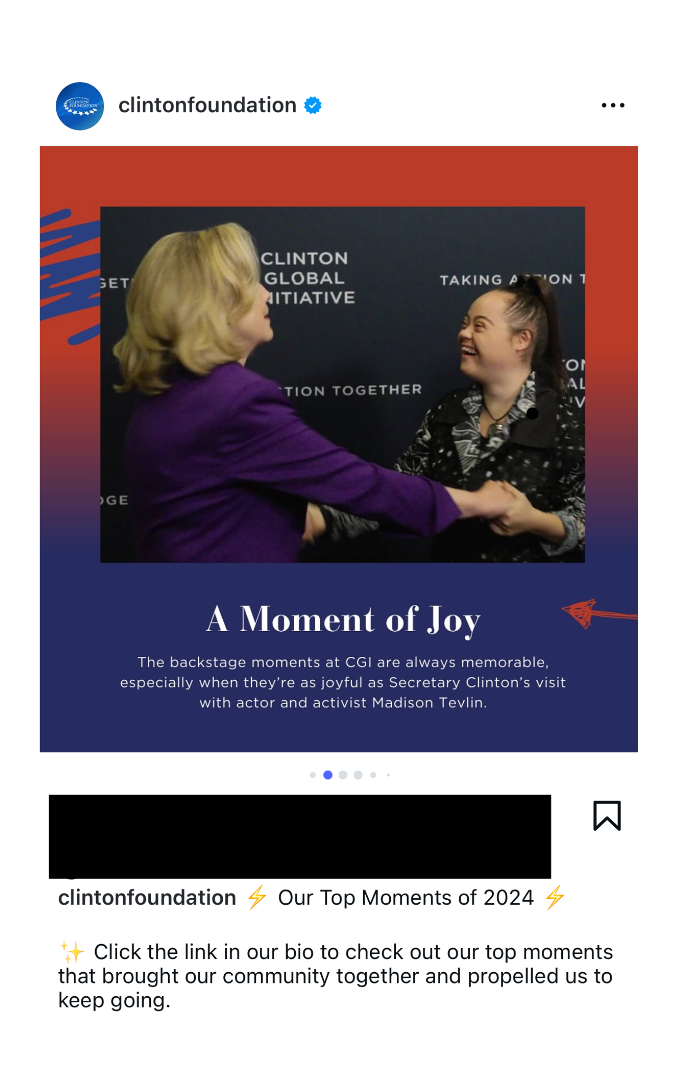 Public-facing social copy and campaign messaging for Clinton Foundation.