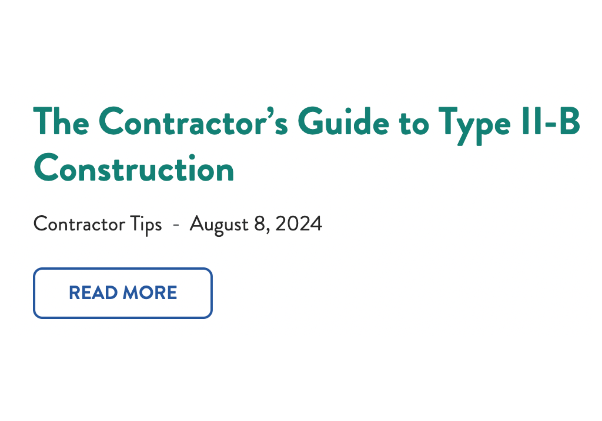 Educational article explaining Type II-B construction standards for contractors.