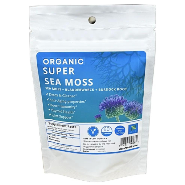 Organic Super Sea Moss Capsules with Bladderwarck and Burdock