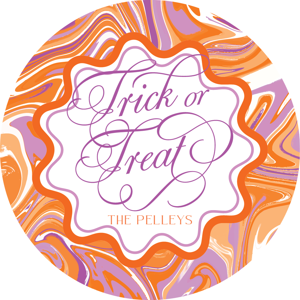 Sticker Sheet - Orange & Purple Marble Trick or Treat