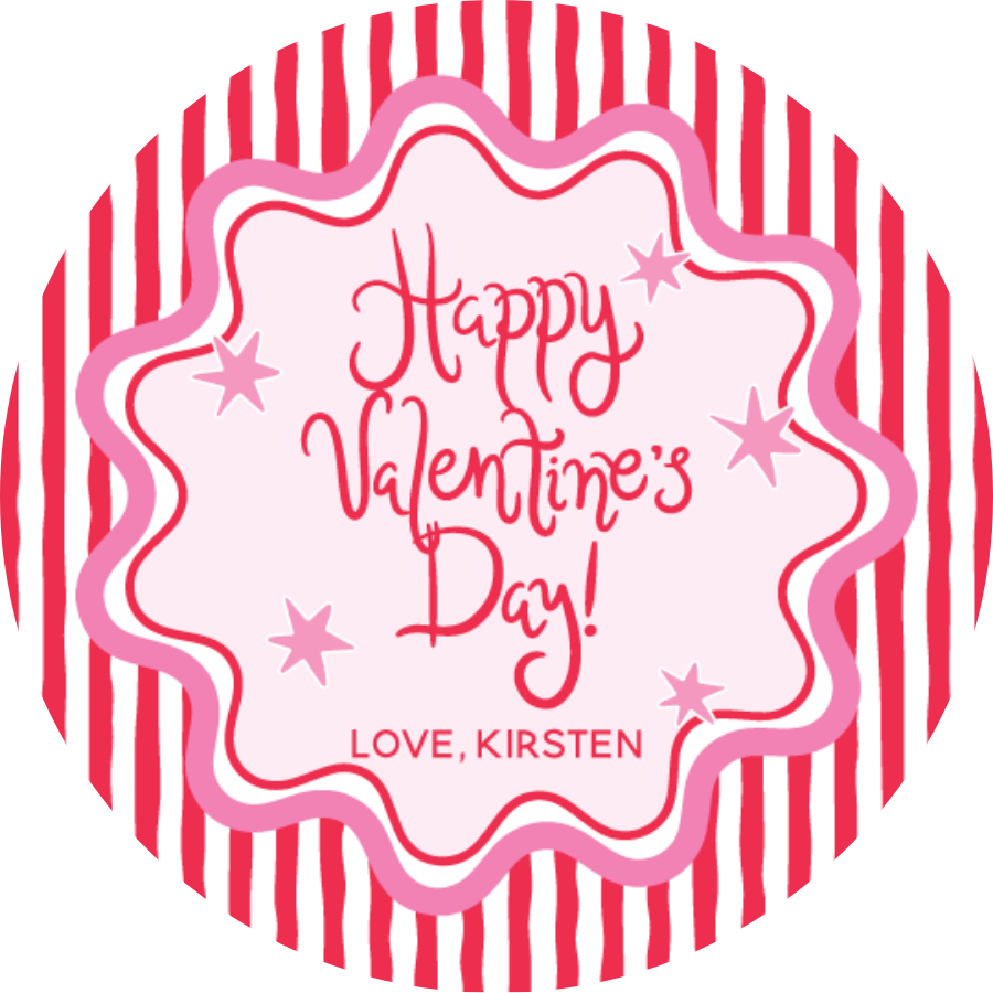 Red Stripe Squiggle Sticker Sheet