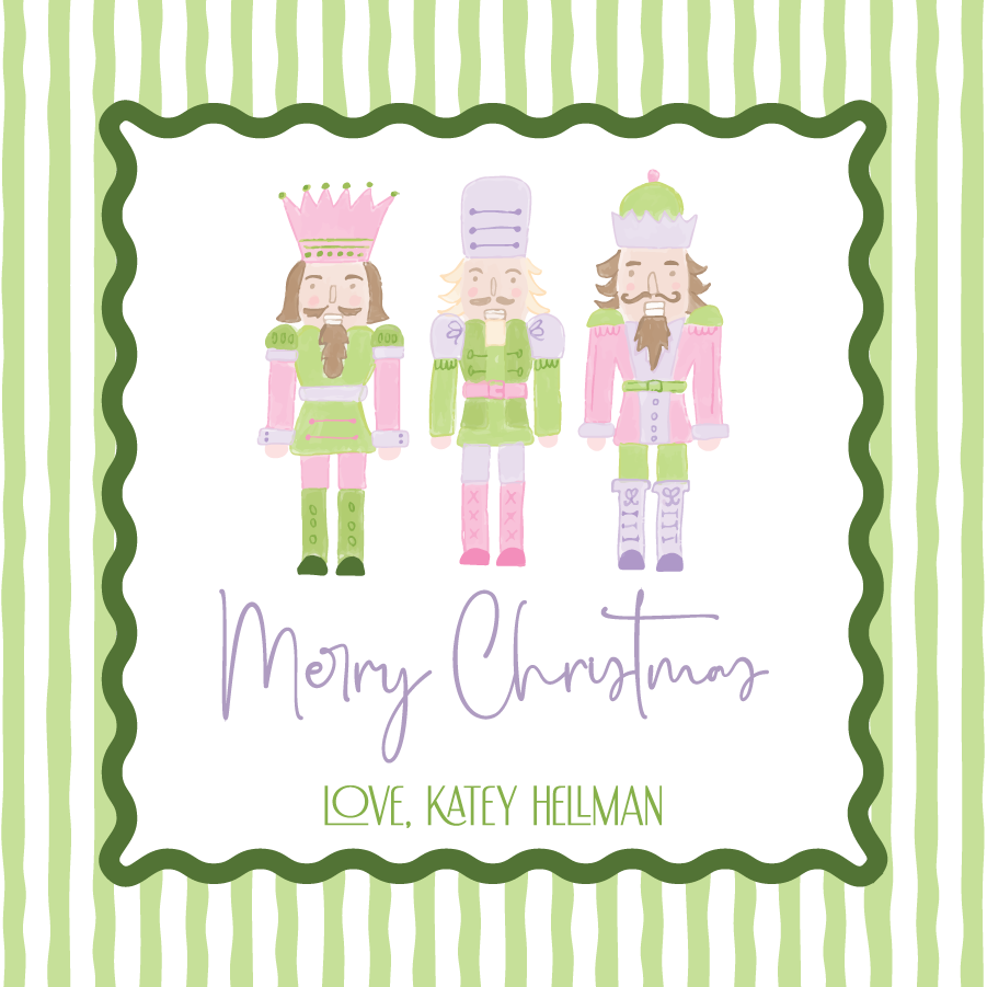 Lavender & Green Nutcracker Gift Tag