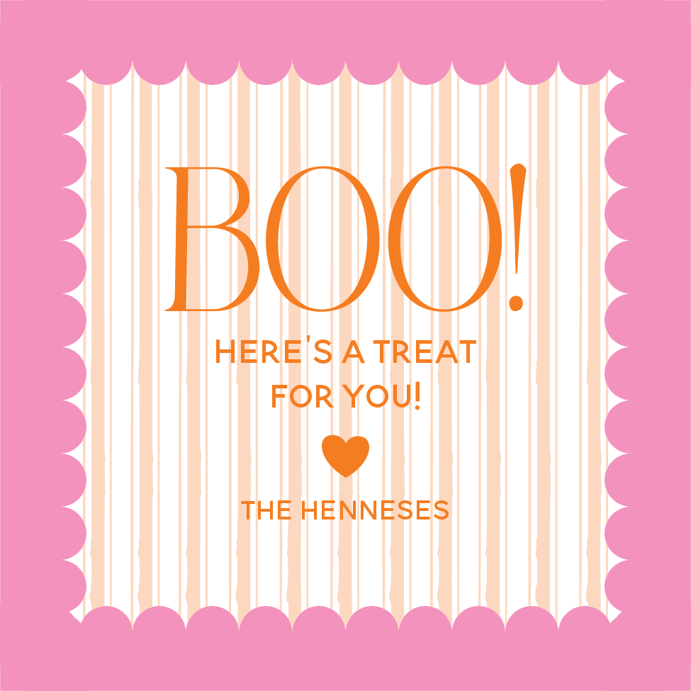 BOO! Scallop Gift Tag - PINk