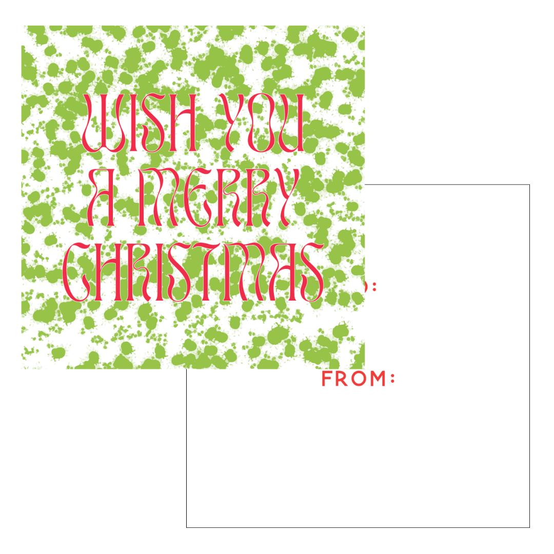 Green Sponge Pattern Wish You A Merry Christmas