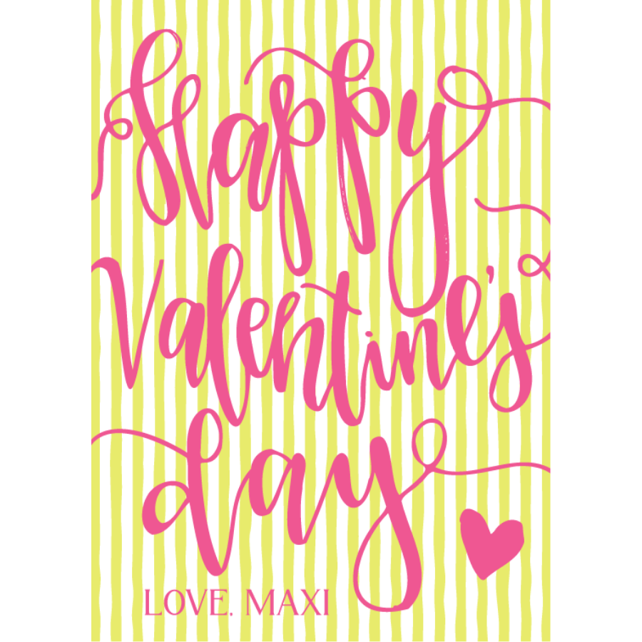 Chartreuse & Pink HVD Calligraphy Gift Tag
