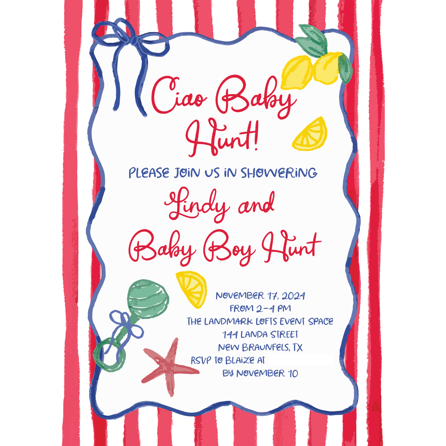 Ciao Baby Theme Invitation