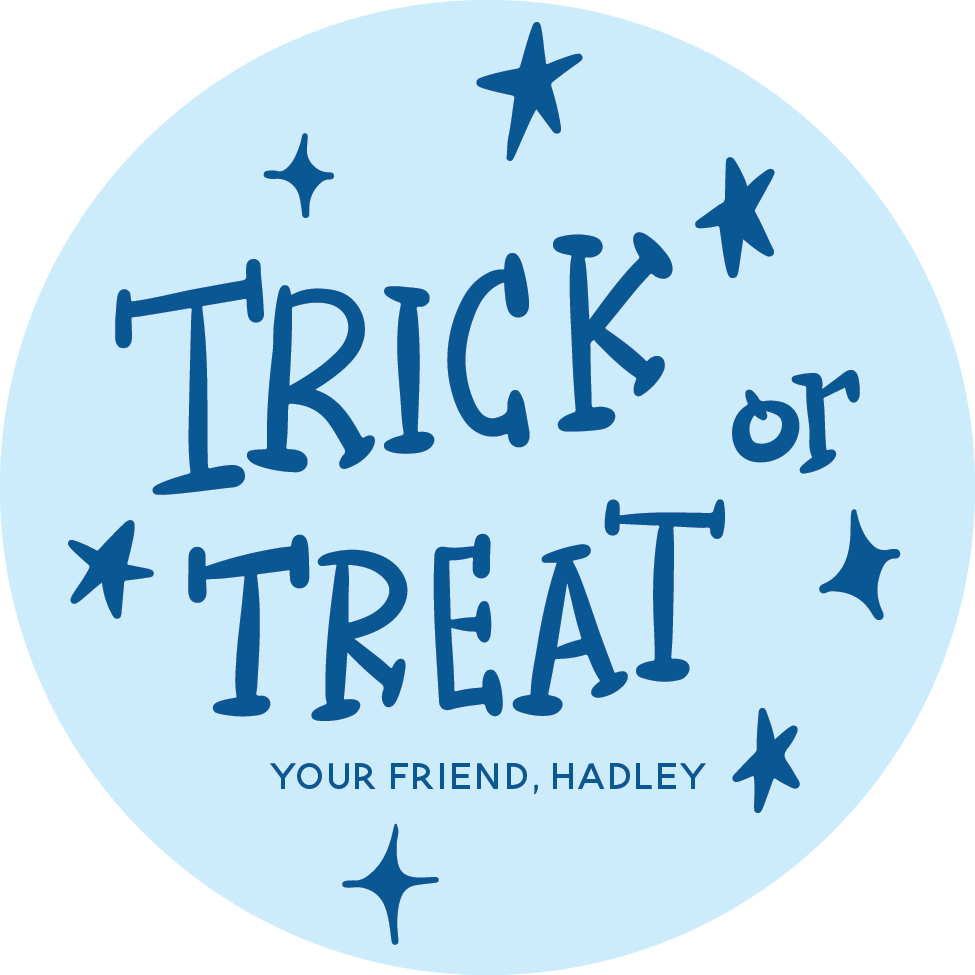 Sticker Sheet - Trick or Treat With Stars - BLUE