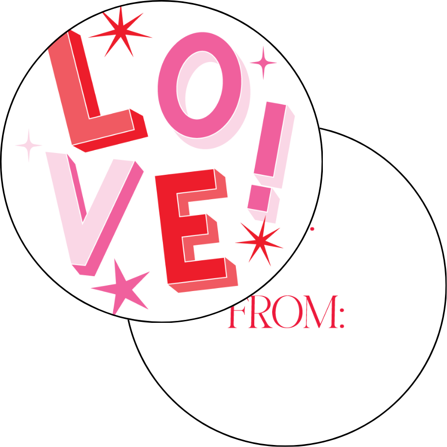 Pink LOVE! Circle Gift Tag