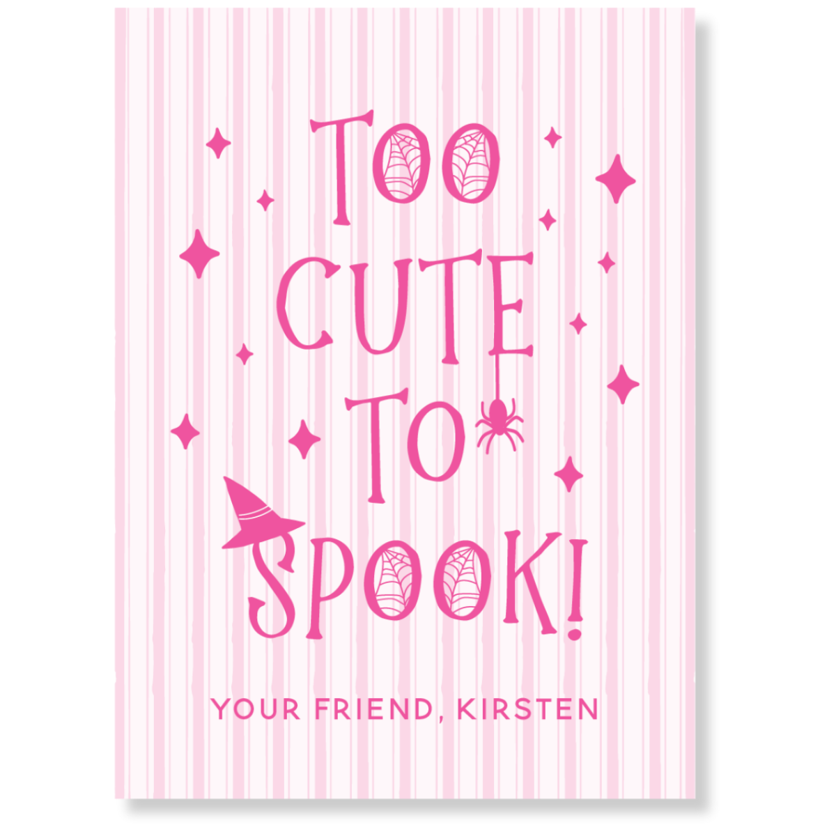 Too Cute To Spook Gift Tag - PINK