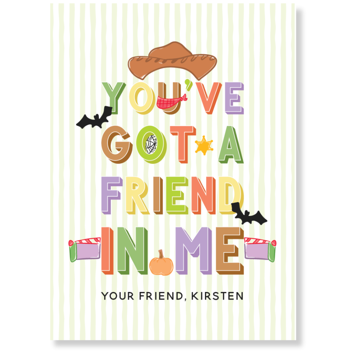 Toy Story Themed Halloween Gift Tag