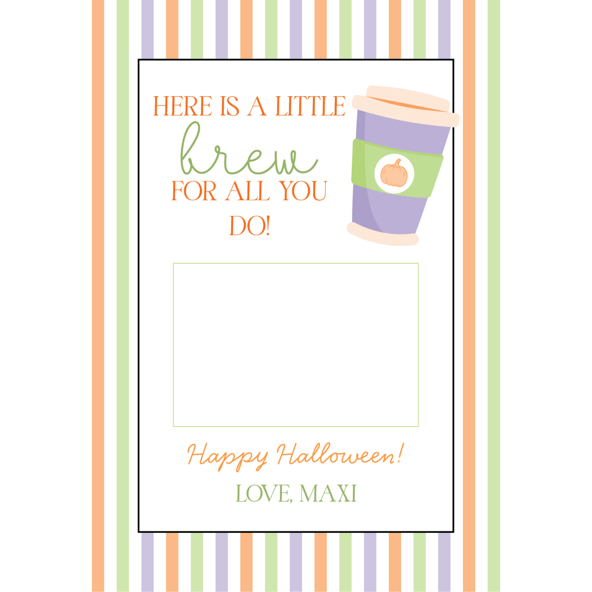 Halloween Coffee  Gift Card Holder