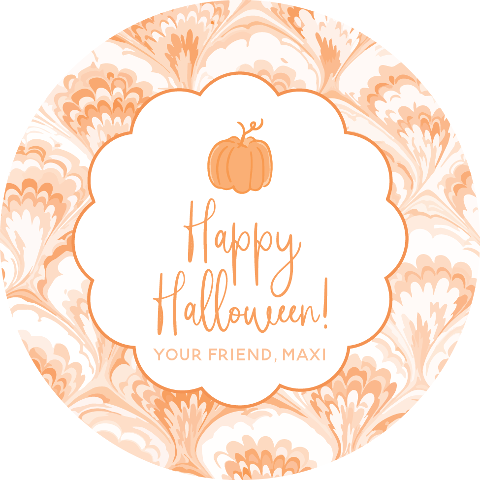 Sticker Sheet - Orange Pumpkin + Feather Marble