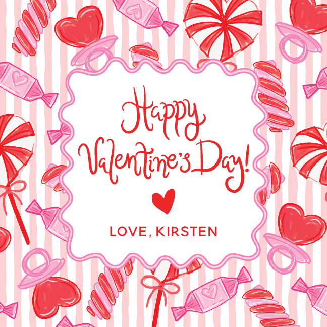 Valentine's Day Sweets Gift Tag - PINK