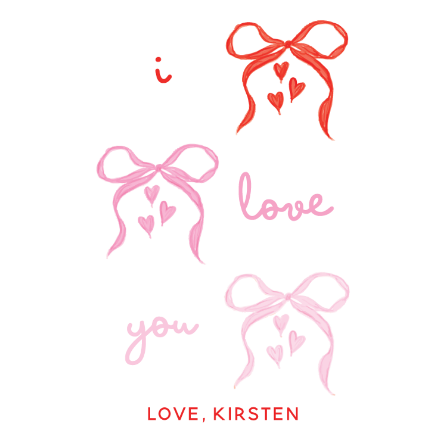 I Love You Bows Gift Tag