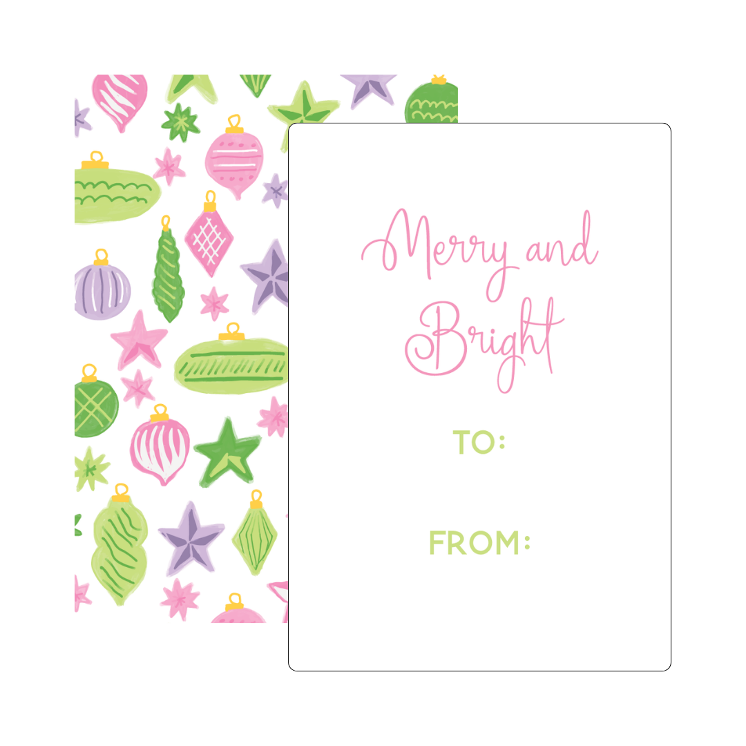 Merry & Bright Ornaments Gift Tag