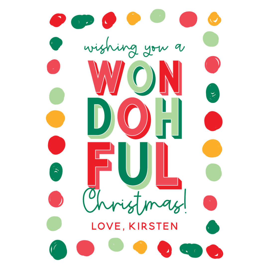 Play Doh Theme Christmas Tag