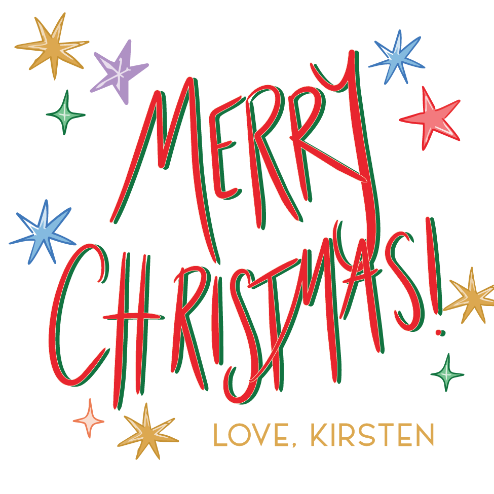 Multi Star Merry Christmas Gift Tag
