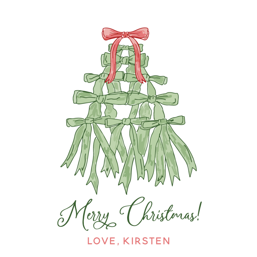 Christmas Tree of Bows Gift Tag