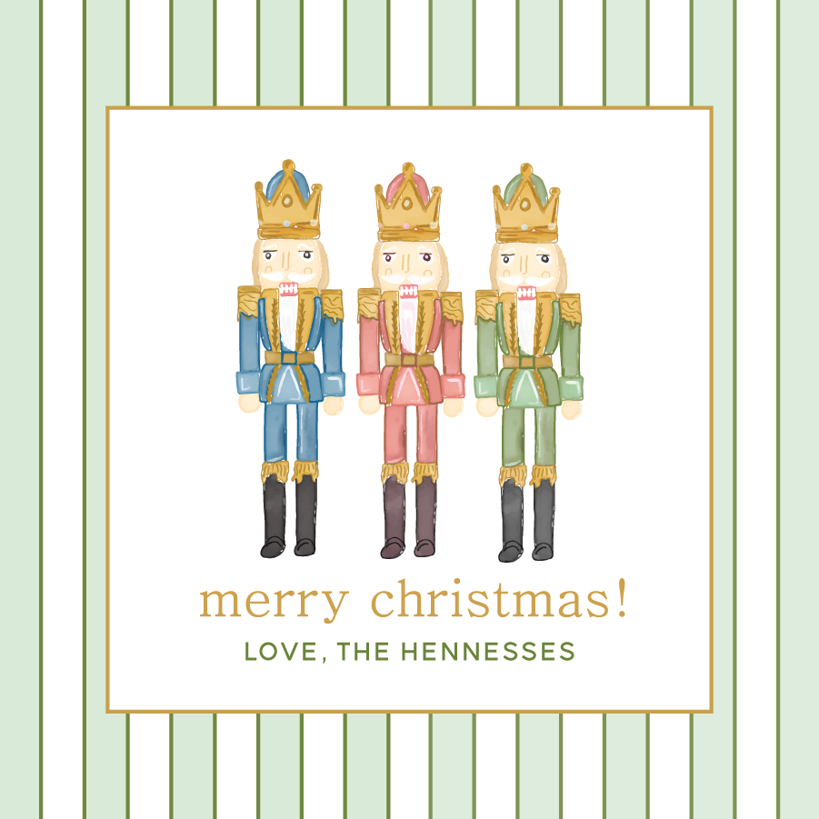 Neutral Christmas Nutcrackers Gift Tag