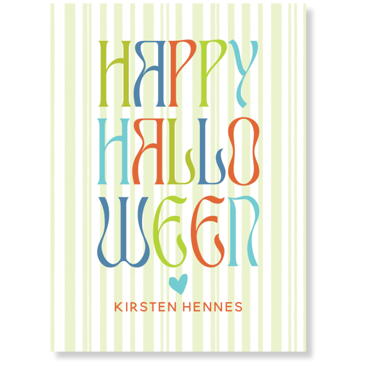 Happy Halloween Funky Letters  Gift Tag - GREEN