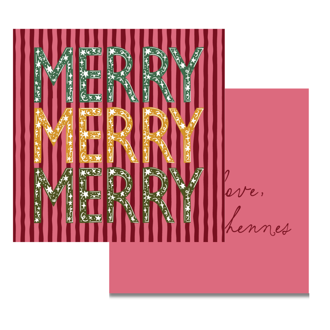 Raspberry Merry Patchwork Gift Tag