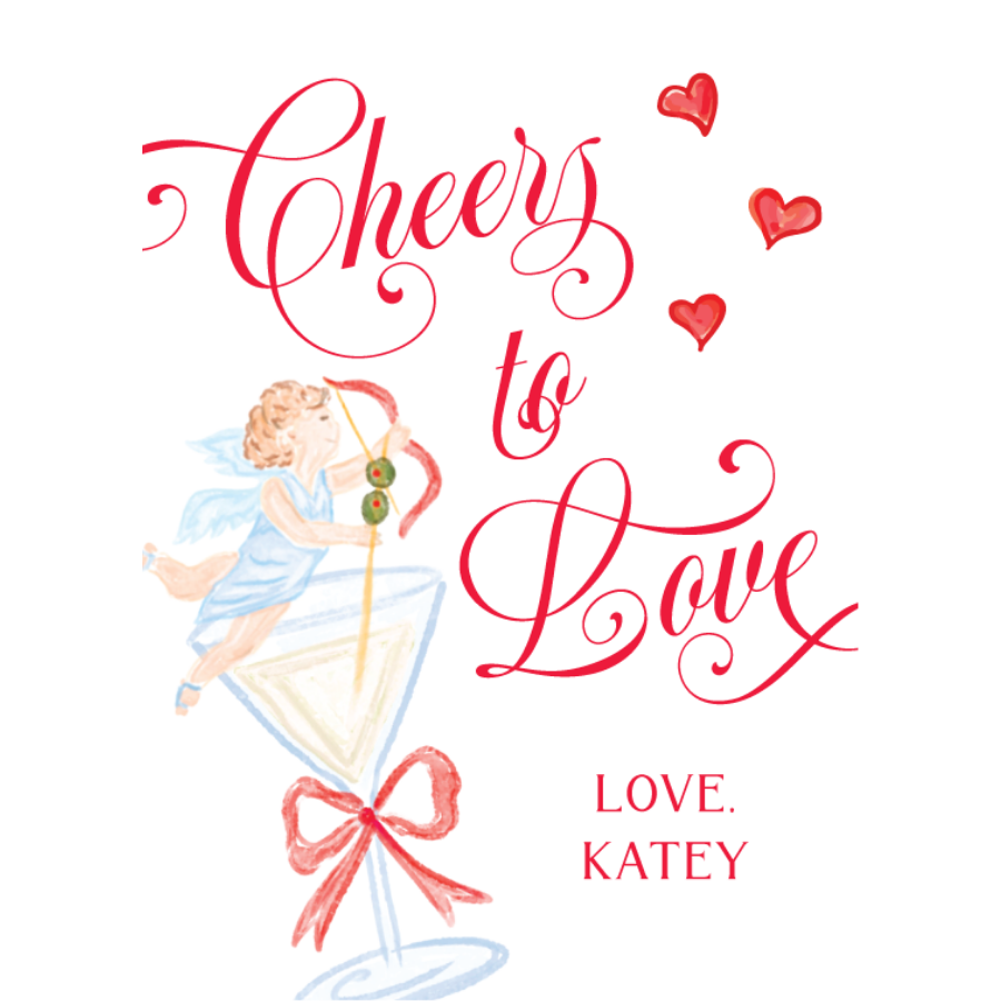 Cupid Tini Cheers To Love Gift Tag
