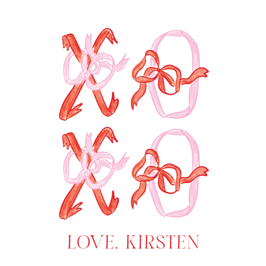 XOXO Ribbon Letters Gift Tag