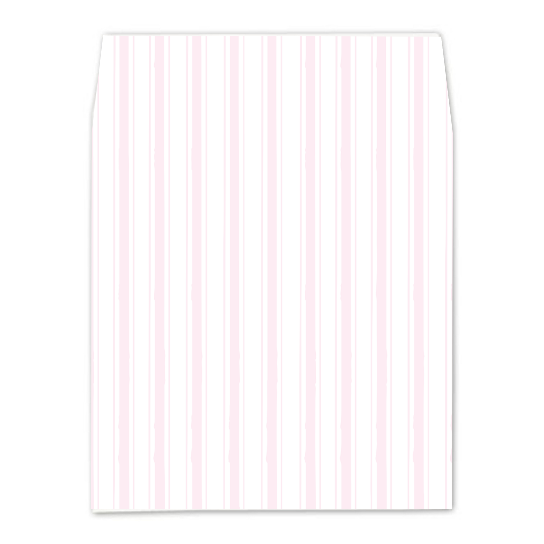 Merry x3 Pink Scallop Christmas Card Envelope Liner