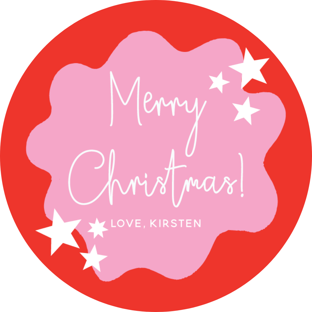 STICKER SHEET  - Red Abstract Stars Merry Christmas