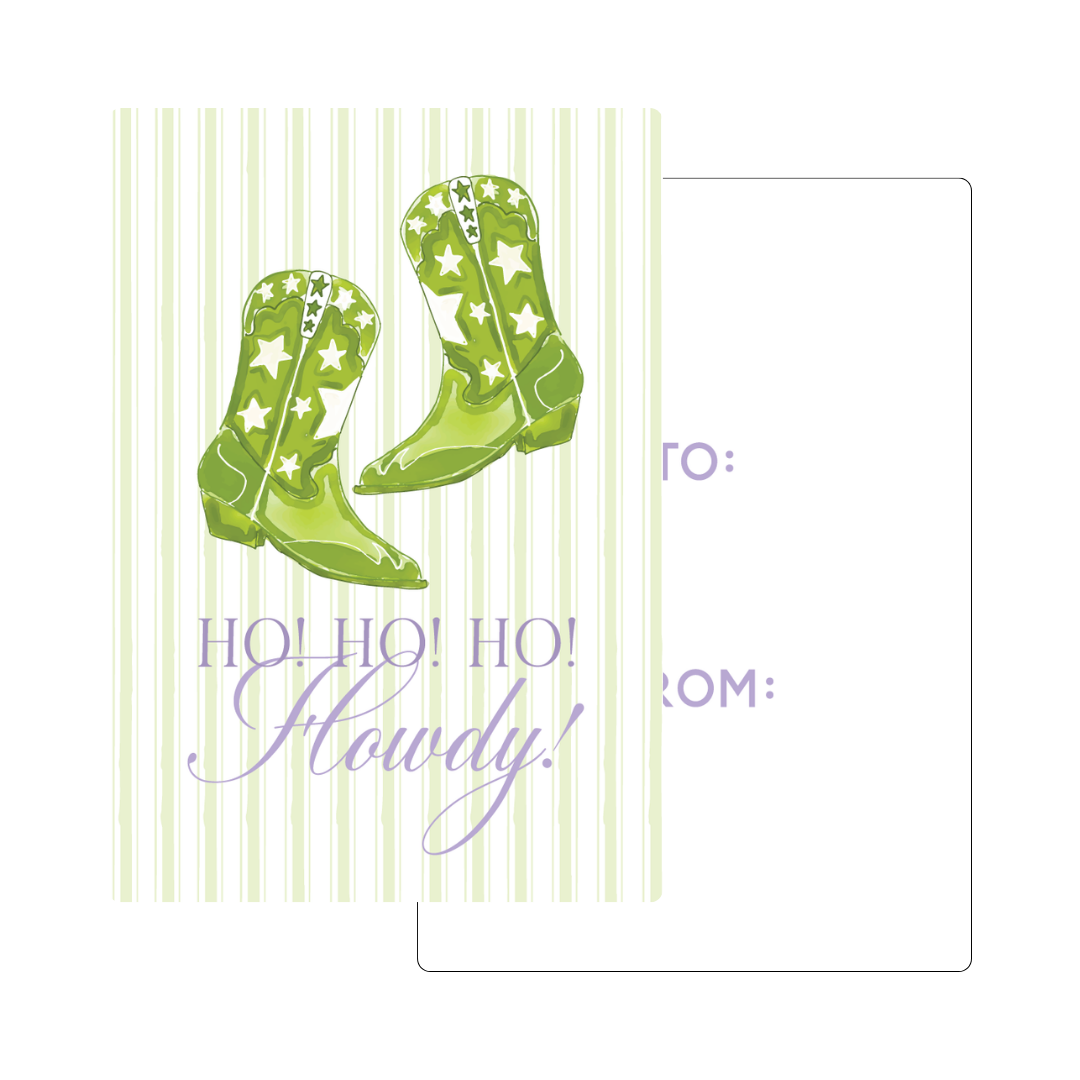 Ho Ho Howdy Lime & Lavender Gift Tag