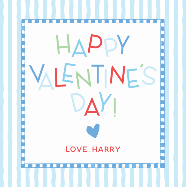 Happy Valentine's Gift Tag - BLUE