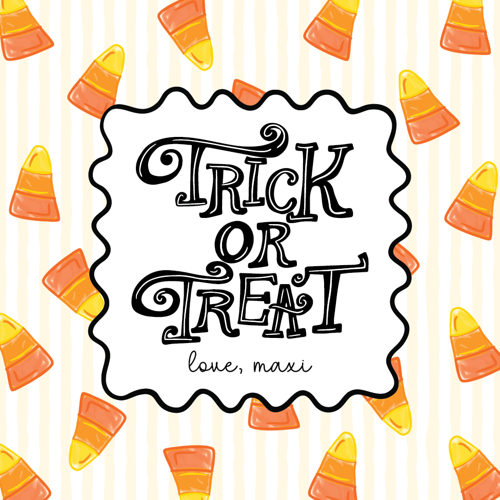 Candy Corn Trick or Treat Gift Tag