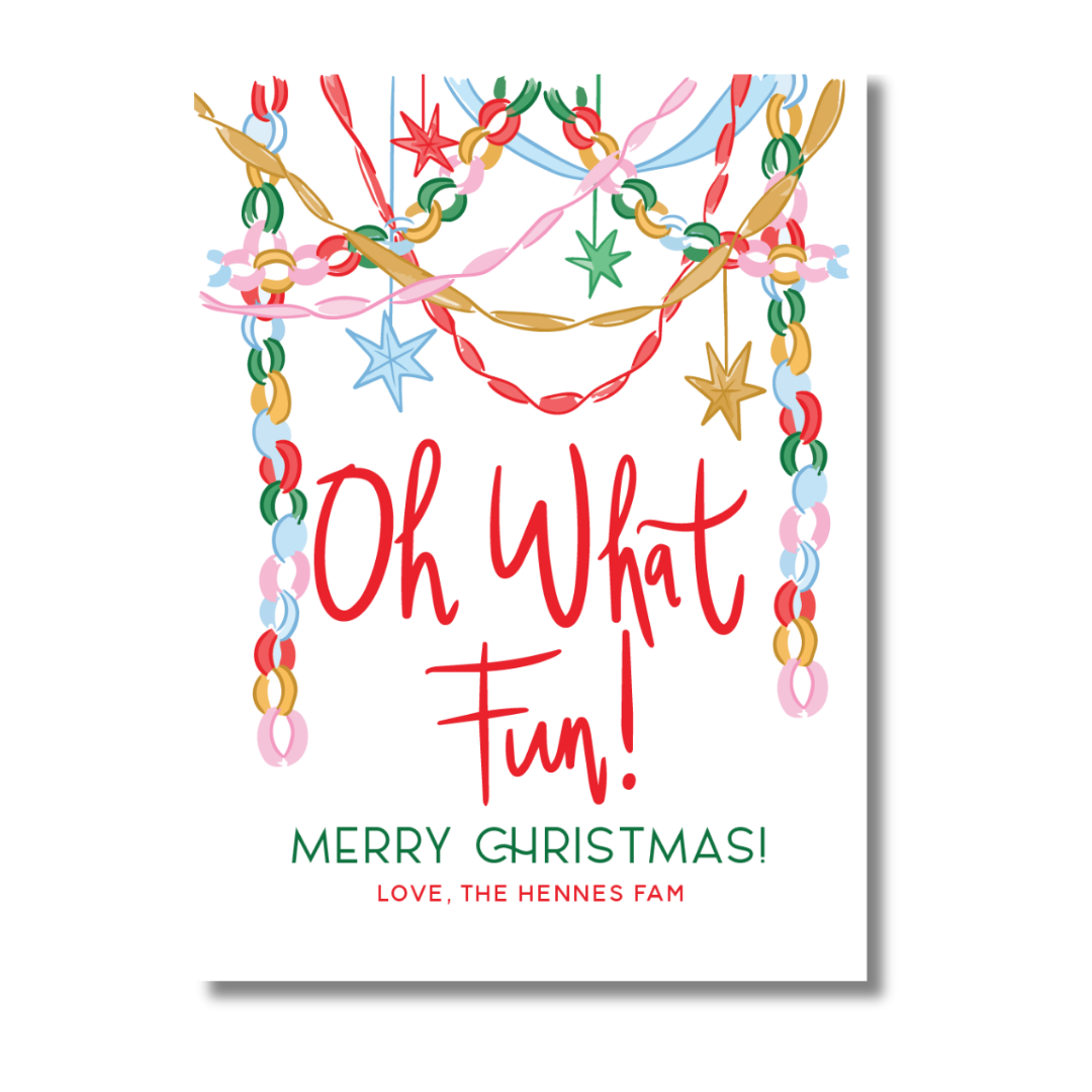 Stars Streamers and Paper Chains Gift Tag