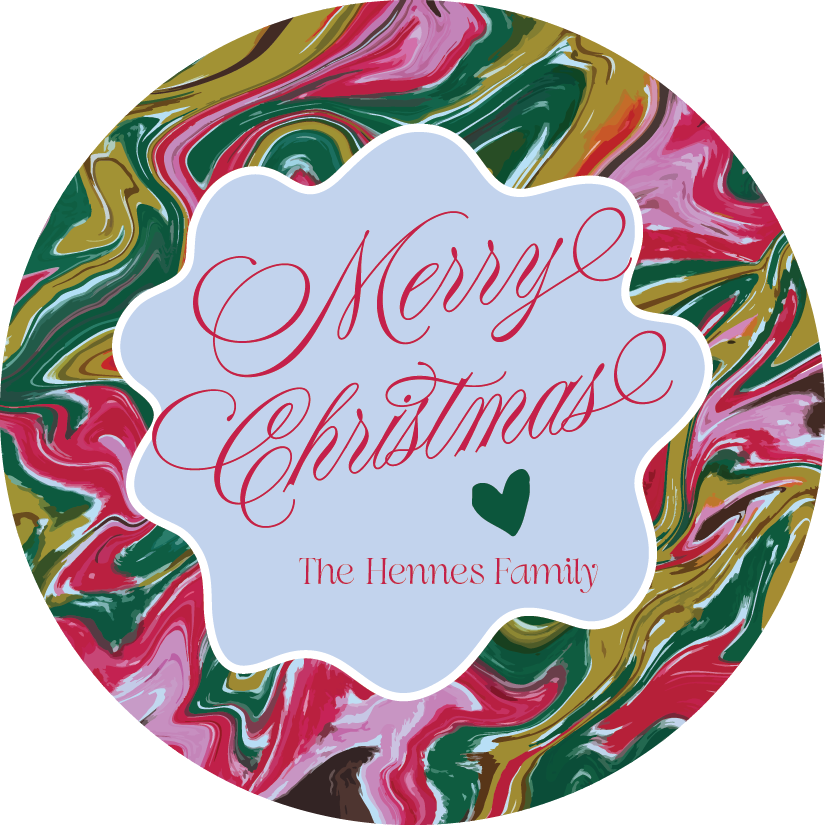 STICKER SHEET  - Merry Christmas Chic Marble