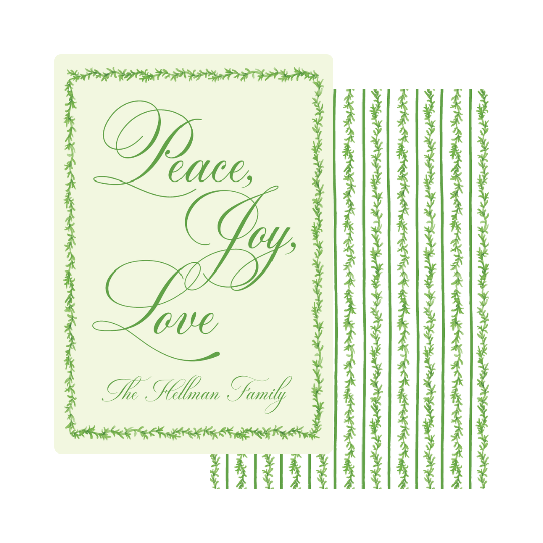 Peace Joy Love Gift Tag - GREEN